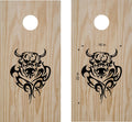 Bull Tribal Flames Vinyl Decal Sticker for Cornhole Boards Sticker Chef