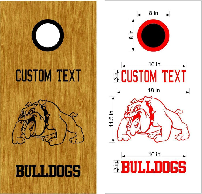 Bulldogs Cornhole Board Vinyl Decal - School Mascot Sticker Sticker Chef