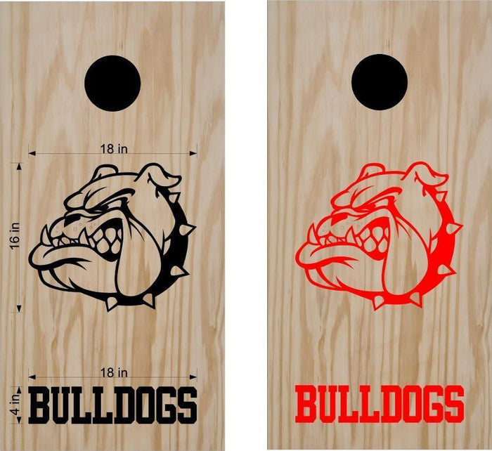 Bulldogs Cornhole Board Vinyl Decal Sticker - School Mascot Design Sticker Chef
