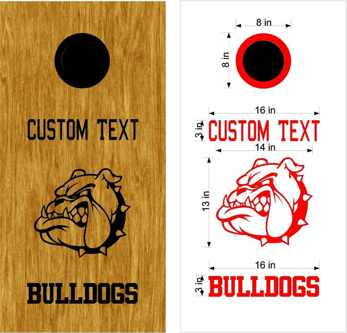 Bulldogs School Mascot Vinyl Decal Sticker for Cornhole Boards Sticker Chef