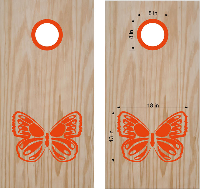 Butterfly Cornhole Board Decals with Rings - Elegant Butterfly Design for Outdoor Fun Sticker Chef