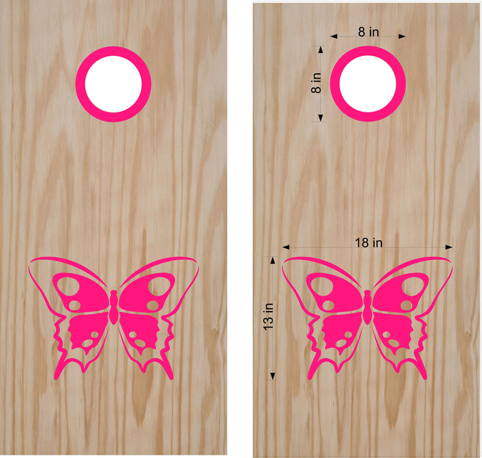 Butterfly Cornhole Board Decals with Rings - Vibrant Butterfly Design for Outdoor Fun Sticker Chef