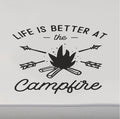 Campfire RV Camper Door Decal Sticker - Life Is Better at the Campfire Scene