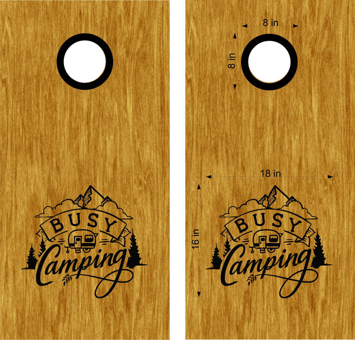 Camping Adventure Cornhole Board Decals - Fun Stickers for Outdoor Games CAMP05