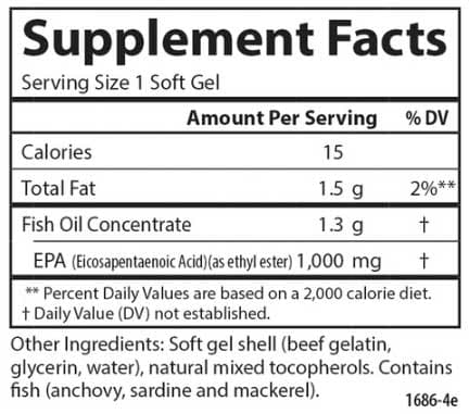 Carlson Labs Elite EPA Gems 1,000 mg Ingredients