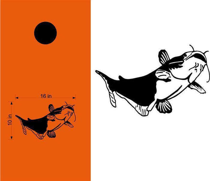 hunting fishing cornhole decal