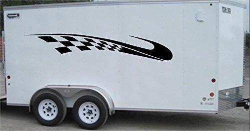 Checkered Flag Racing Trailer Decals Stickers Murals Set Auto Car Truck