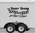 Checkered Flag Racing Team Name Trailer Decal Vinyl Decal Custom Text Trailer Sticker YT006 Sticker Chef