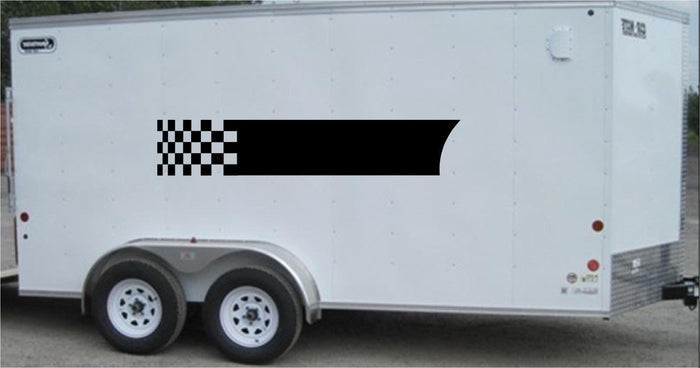Checkered Racing Stripe Vinyl Decal for Trailers and Cars - CF007 Sticker Chef