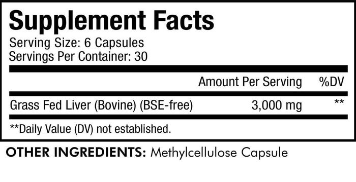 Codeage Grass-Fed Beef Liver Ingredients