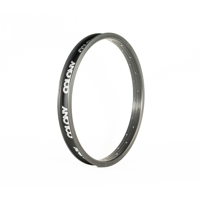 Affordable options: A Colony Pintour 20 Inch Rim with the word 'wolf' on it, perfect for those on a budget looking for BMX rims.
