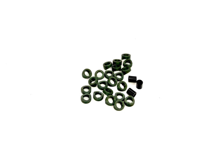 Green Cord Rings on a white background