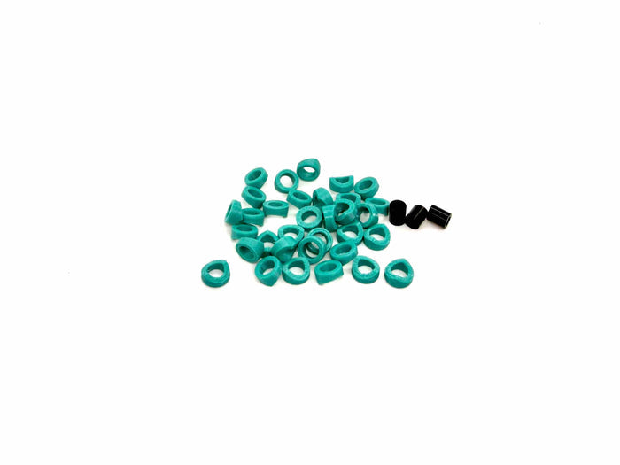 Teal Cord Rings on a white background