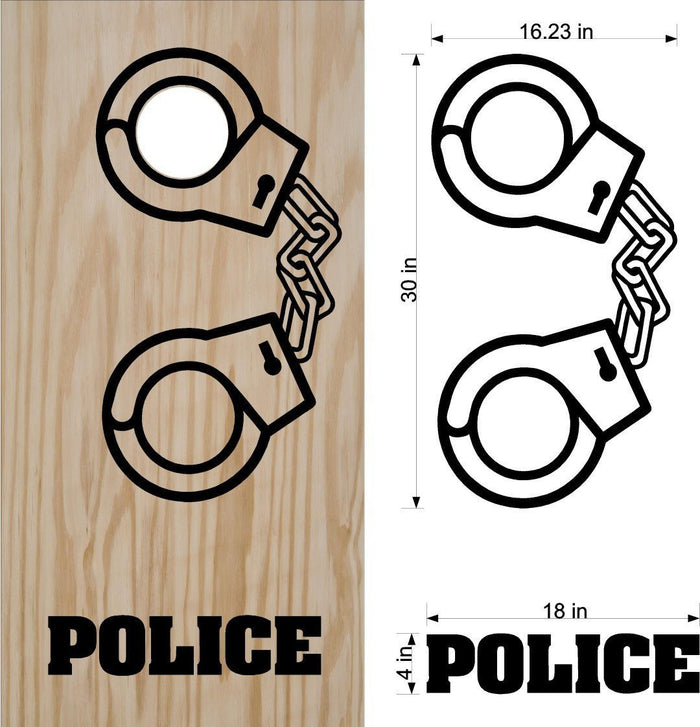 Cornhole Boards Decals Police Sheriff Hand-Cuffs Sticker 29 Sticker Chef