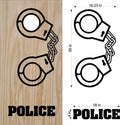 Cornhole Boards Decals Police Sheriff Hand-Cuffs Sticker 29 Sticker Chef