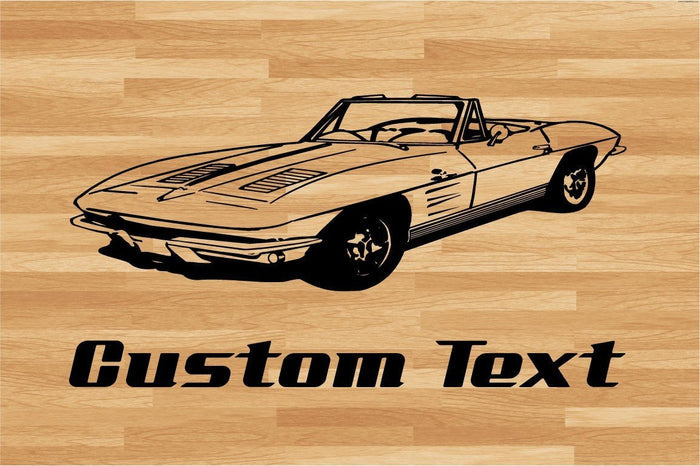 Corvette Stingray Convertible Wall Decal - Vintage Muscle Car Auto Vinyl Man Cave Garage Sticker Chef