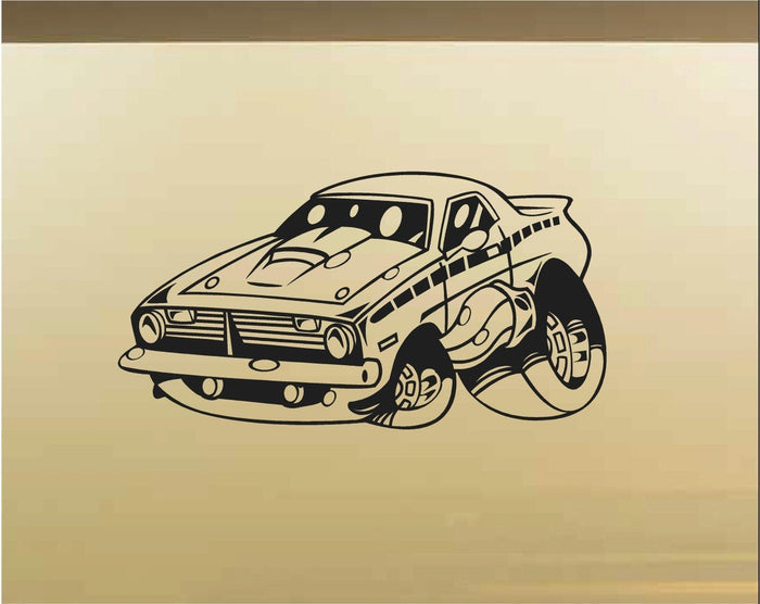 Cuda Car Wall Decal - Auto Wall Mural - Vinyl Stickers - Boys Room Decor Sticker Chef