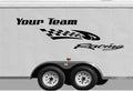 Custom Checkered Racing Stripe Trailer Decal with Personalized Text - CF109 Vinyl Sticker Sticker Chef