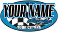 Custom Racing Team Decal - Personalized Name & City Vinyl Graphic