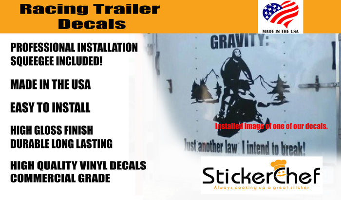 Custom Racing Trailer Decal - Personalized Team Name Vinyl Graphic