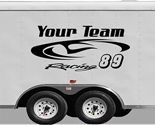 Custom Racing Trailer Decals - Personalized Team Name Stickers for Mural Design