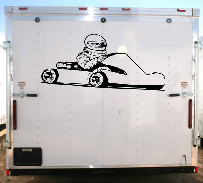 Custom Vinyl Decal for Racer Go Cart Trailer - Personalized Text Sticker YT504