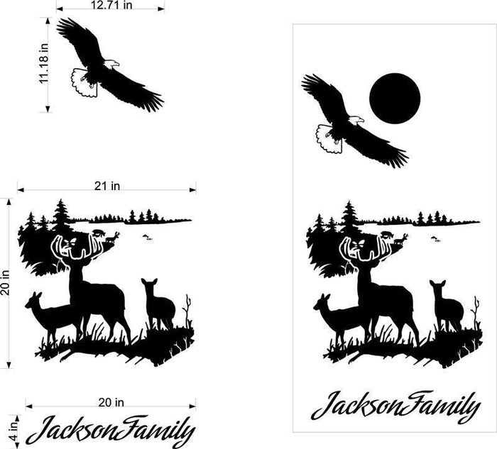 hunting fishing cornhole decal