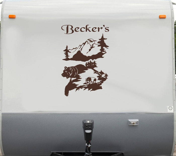Deer Hunting RV Camper Decal - Mountains Design Sticker for Motor Homes Sticker Chef