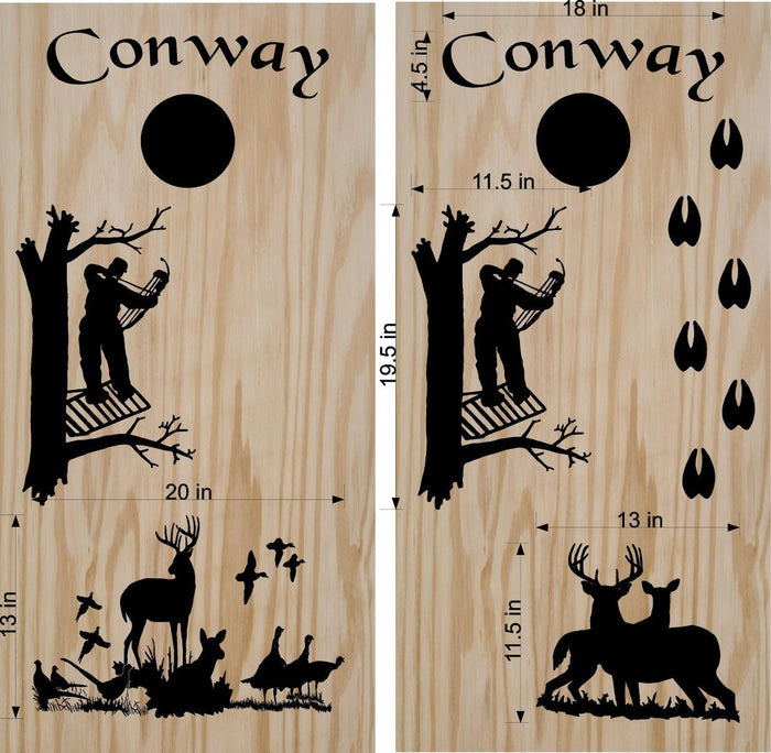 hunting fishing cornhole decal