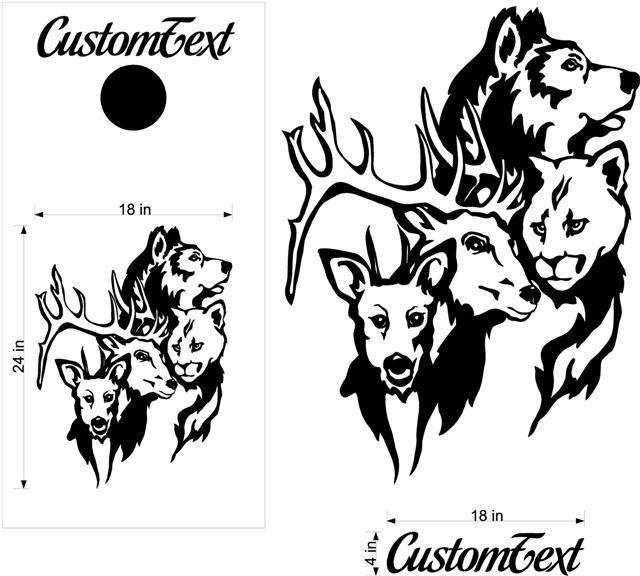 Deer Wolf Mountain Lions Vinyl Decal for Cornhole Boards Sticker Chef