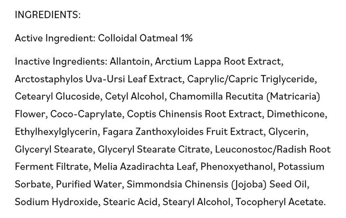 DermaE Natural Bodycare Eczema Relief Lotion Ingredients