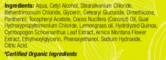 DermaE Natural Bodycare Volume & Shine Restoring Conditioner Ingredients