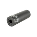 A Division Dynamic Plastic Peg (Each) / 10-14mm Black crafted from a lightweight alloy with the word "division" written on it in white text. It features a hollow opening at one end.