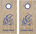 Dolphin Sunset Beach Vinyl Decal for Cornhole Boards