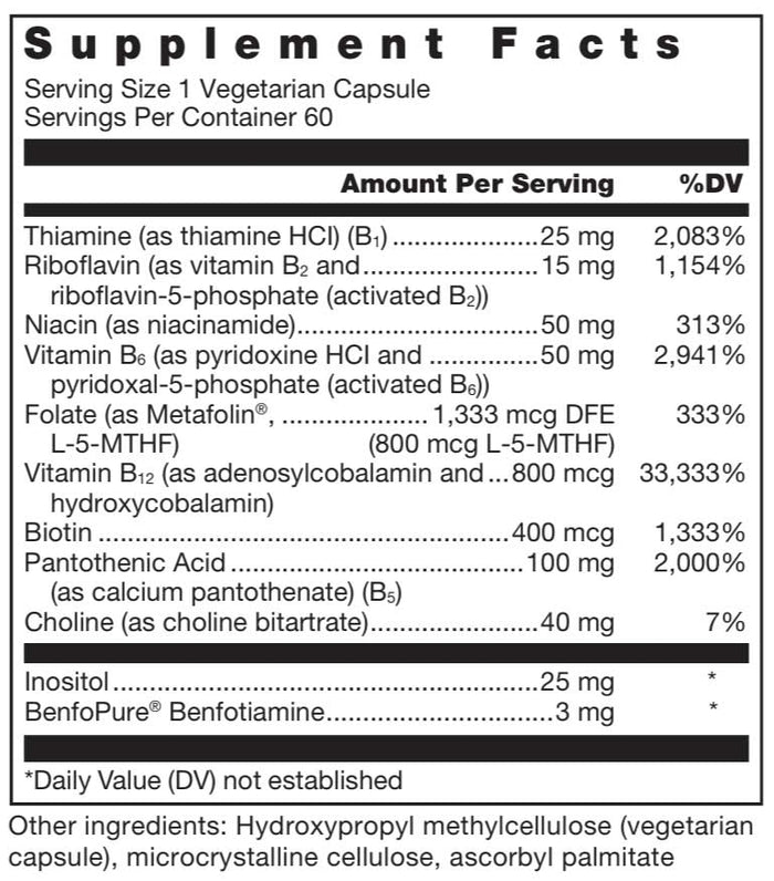 Douglas Laboratories Klean B-Complex Ingredients