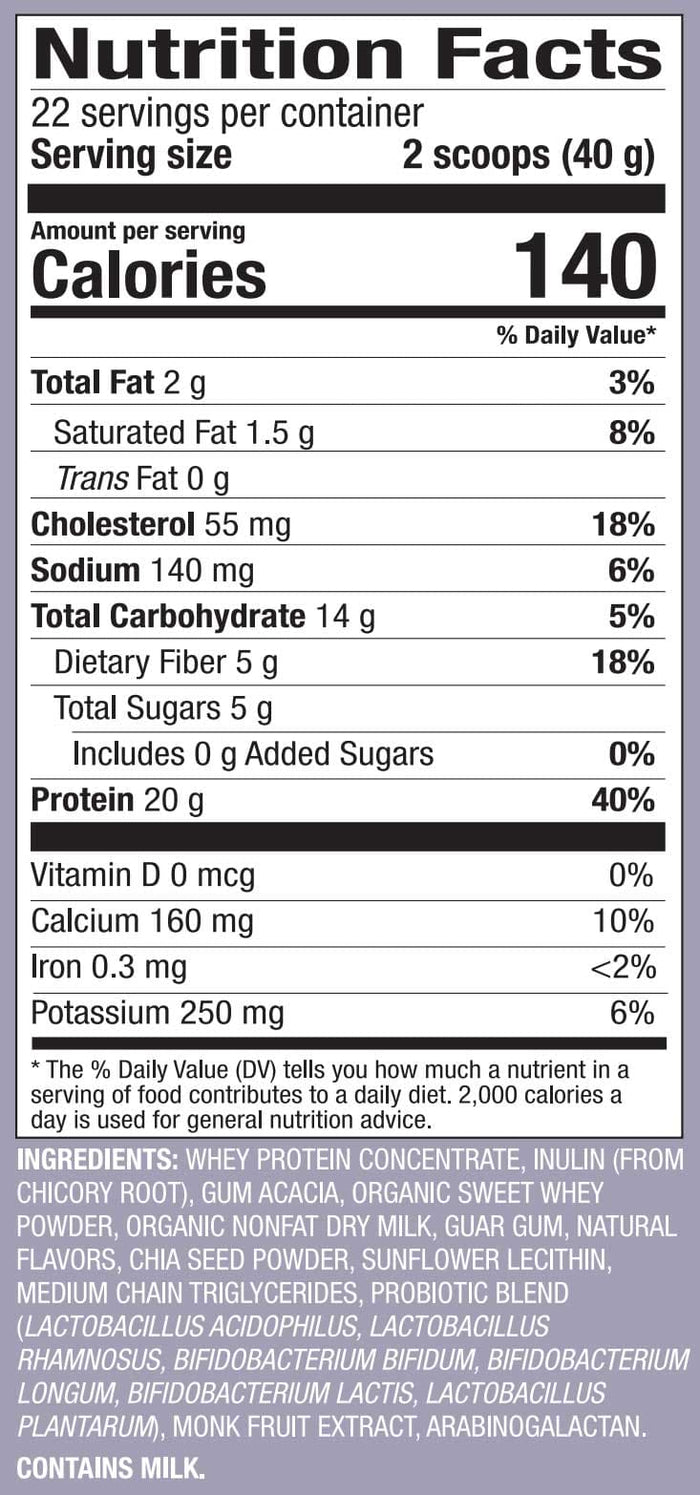 Dr. Mercola Pure Power Whey Protein + Probiotics Vanilla Ingredients