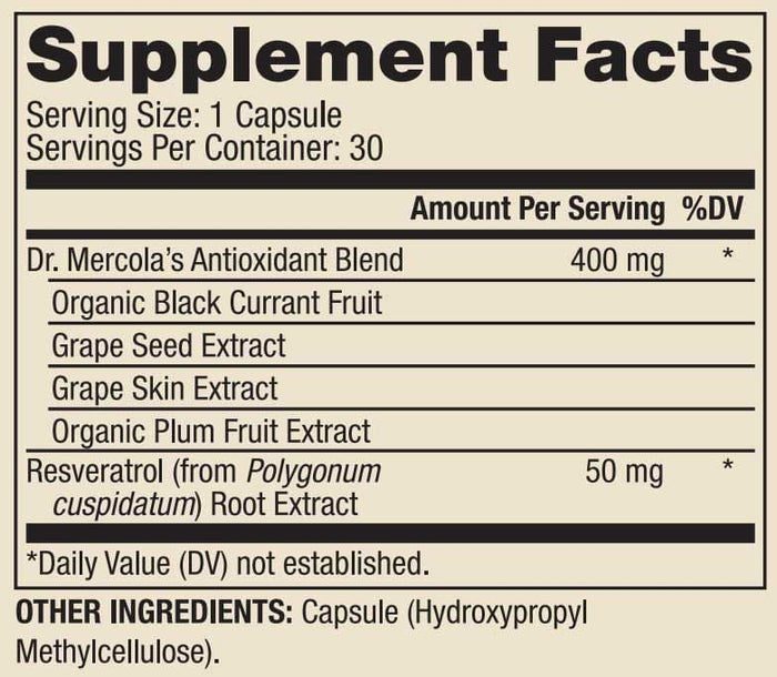 Dr. Mercola Purple Defense Ingredients
