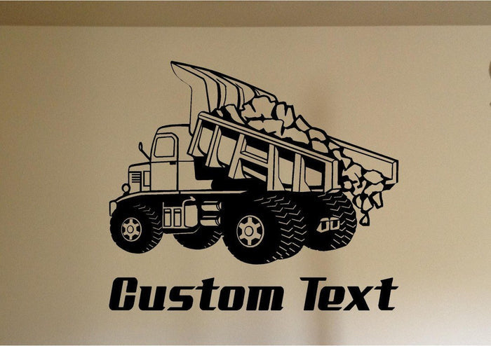 Dump Truck Construction Car Wall Decal - Auto Wall Mural - Vinyl Stickers - Boys Room Decor Sticker Chef