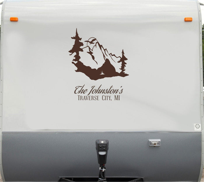 Eagle Mountains 5th Wheel RV Vinyl Decal Sticker - Stylish Travel Decor Sticker Chef