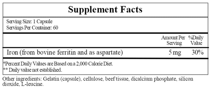 Ecological Formulas/Cardiovascular Research Ferritin 5 mg Ingredients