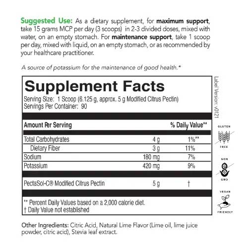 EcoNugenics PectaSol Powder - Lime Infusion Ingredients