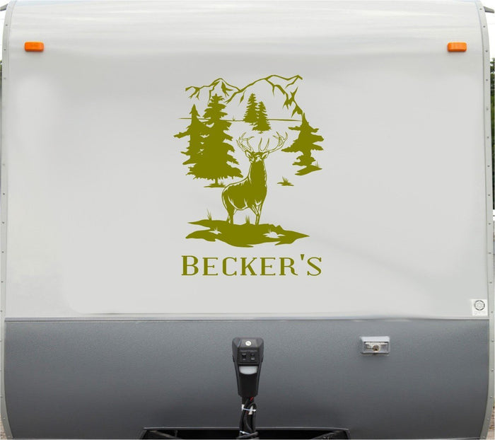 Elk Hunting Buck Decal Sticker for RVs and Motor Homes - Outdoor Adventure Sign CD140 Sticker Chef