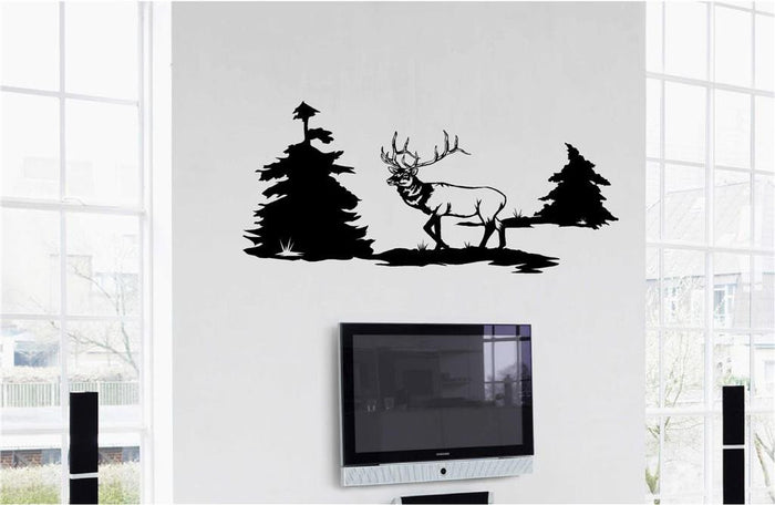 Elk Trees Wall Decals - Vinyl Stickers for Bedroom Man Cave  Nursery Decor Sticker Chef