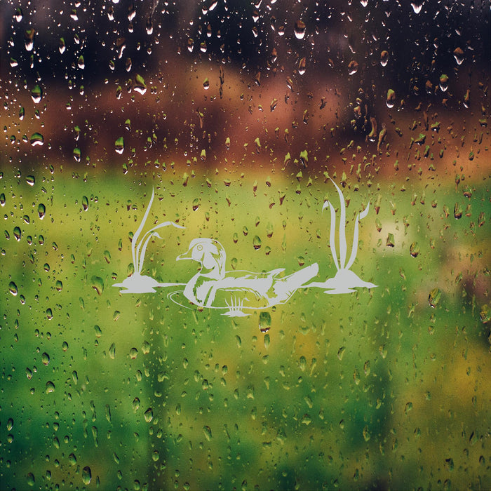 Etched Glass Vinyl Decal Duck in Marsh Entry Way Cabinet Stickers