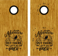 Family Camping Cornhole Board Decals - Fun Stickers for Outdoor Game - CAMP02
