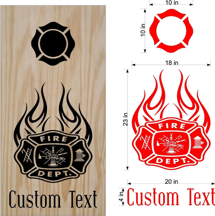 Firefighter Cornhole Board Decals - Durable Firemen Stickers for Custom Gameplay Sticker Chef