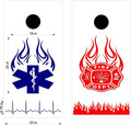 Firefighter Themed Cornhole Board Decals - EMS EMT Sticker Set 1546 Sticker Chef