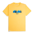 A yellow Athletic brewing co flagship landscape t-shirt
