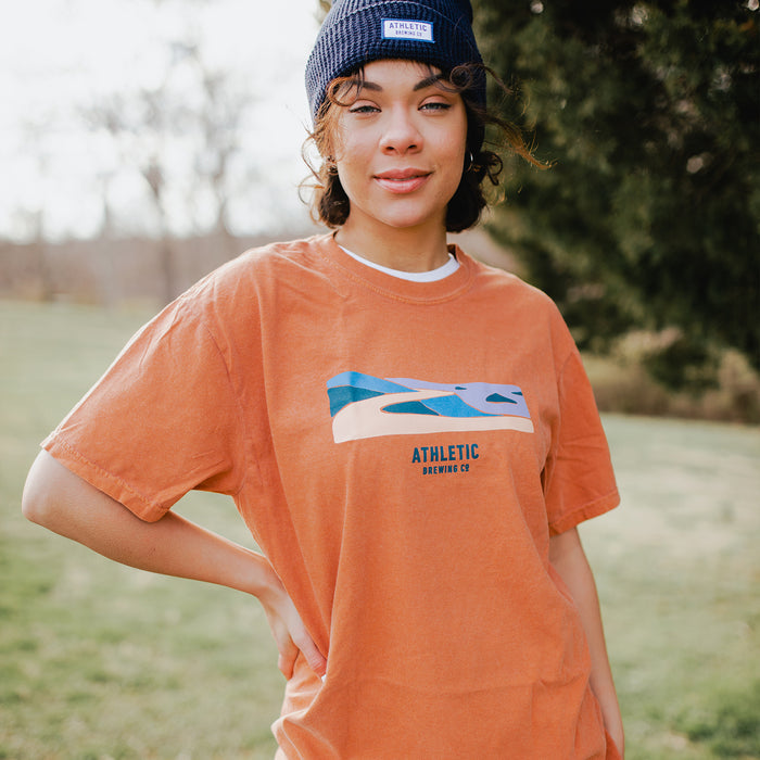 Girl using Landscape print t-shirt