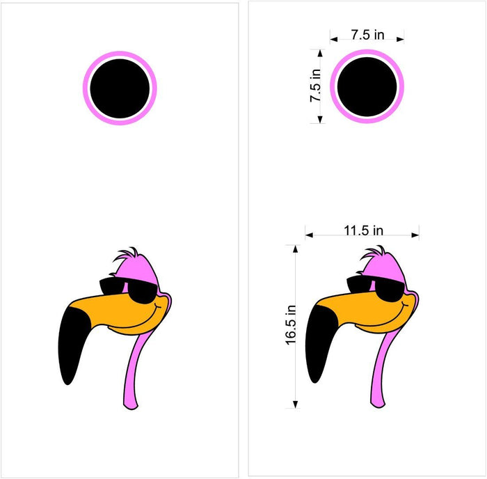 Flamingo Beach Sunglasses Decal Sticker for Cornhole Boards Sticker Chef